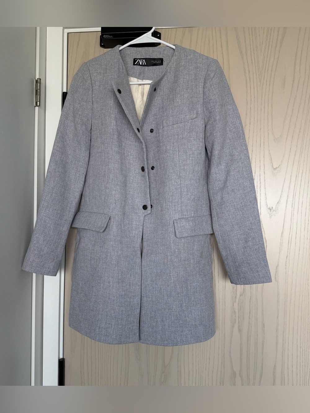 Zara Grey Blazer Coat, Size-S